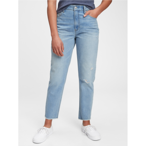 Gap Teen Distressed Sky High-Rise Mom Jeans