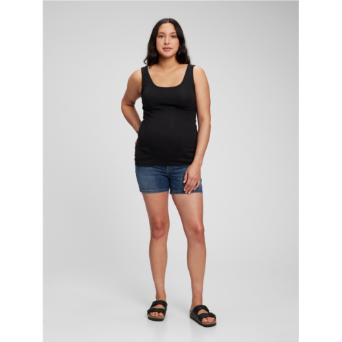 Gap Maternity Inset Panel 4 Denim Shorts