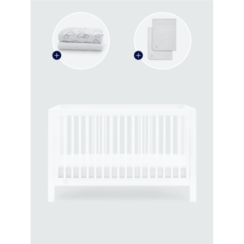 babyGap Charlie Crib with Clouds and Stripes Bedding Bundle