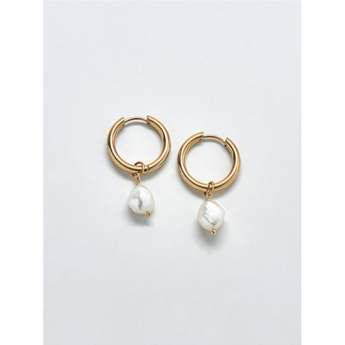 Gap Gold Single Pearl Huggie Earrings