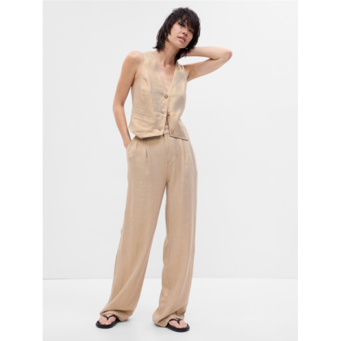 Gap Linen-Cotton Pleated Pants