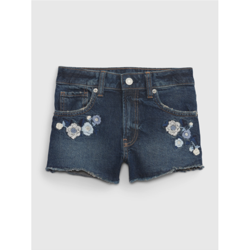 Gap Kids High Rise Embroidered Shortie Shorts