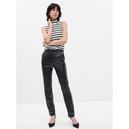 Gap Mid Rise Vegan Leather Downtown Trousers