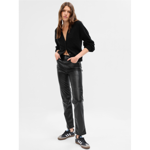 Gap High Rise Vegan Leather Cheeky Straight Pants