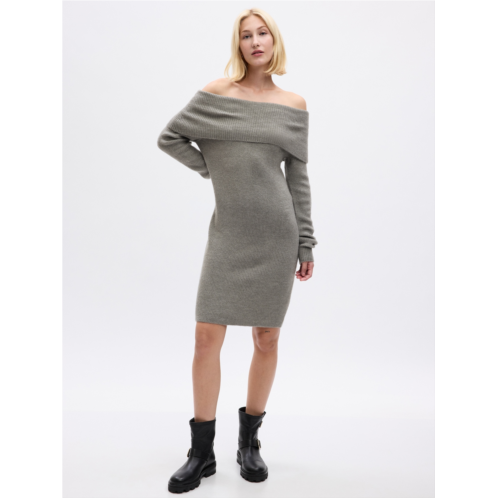 Gap Off-Shoulder Mini Sweater Dress