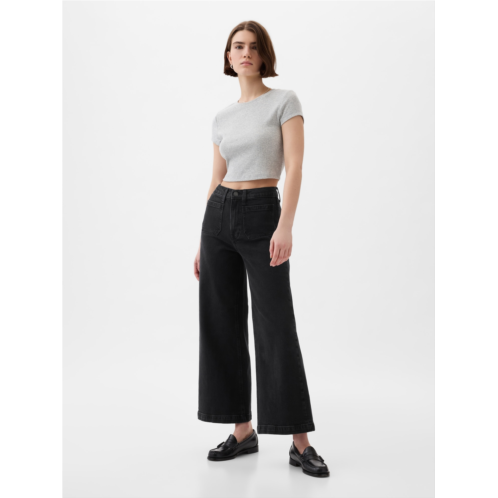 Gap High Rise Stride Wide-Leg Ankle Jeans
