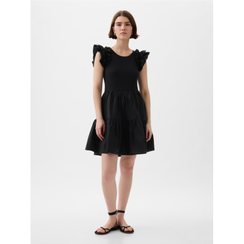 Gap Ruffle Sleeve Tiered Mini Dress
