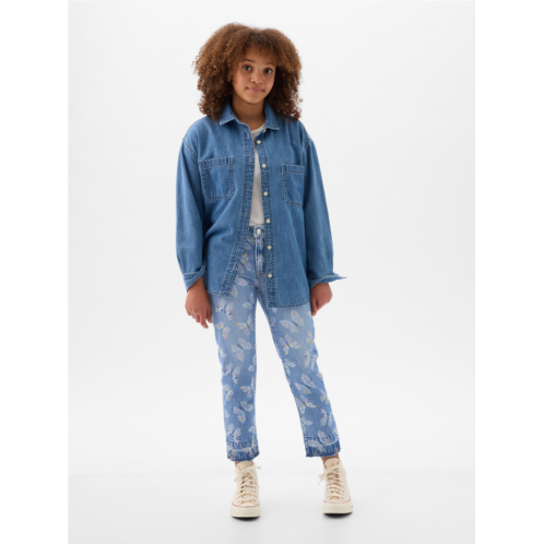 Gap Kids High Rise Print Girlfriend Jeans