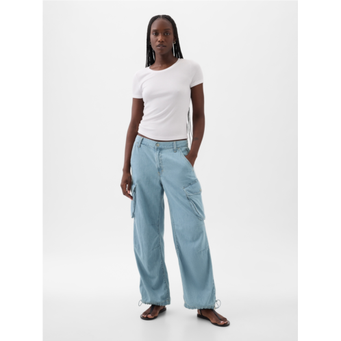 Gap Mid Rise Wide Baggy Cargo Jeans