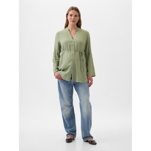 Gap Maternity Linen-Blend Shirt