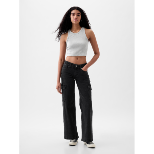 Gap Low Rise Stride Wide-Leg Cargo Jeans