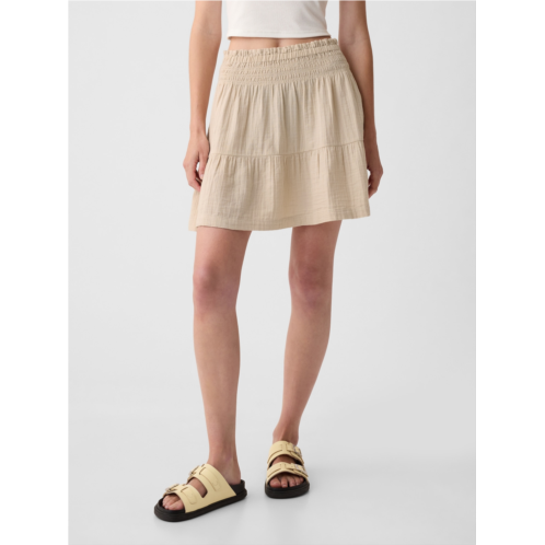 Gap Crinkle Gauze Tiered Mini Skirt