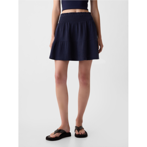 Gap Crinkle Gauze Tiered Mini Skirt