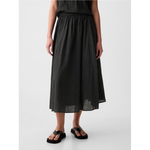 Gap Textured Crinkle Pull-On Midi Skirt