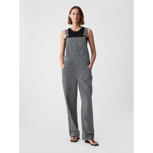 Gap Striped Loose Overalls