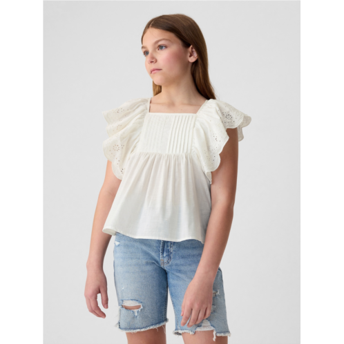 Gap Kids Flutter Eyelet Shirt