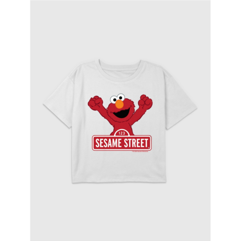 Gap Kids Sesame Street Elmo Street Sign Graphic Boxy Crop Tee