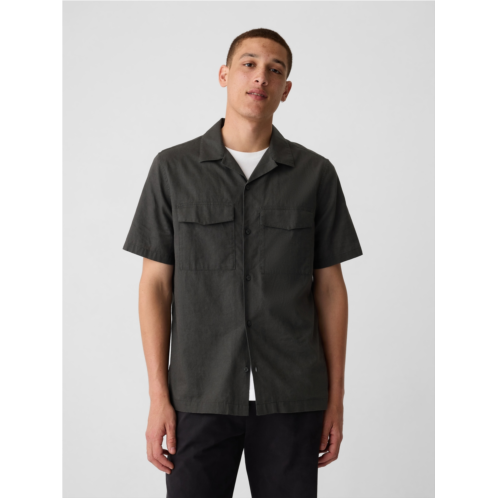 Gap Linen-Cotton Utility Shirt