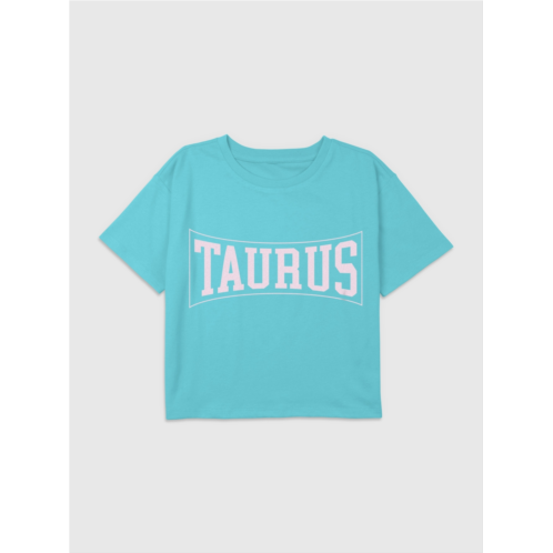 Gap Kids Taurus Zodiac Collegiate Graphic Boxy Crop Tee