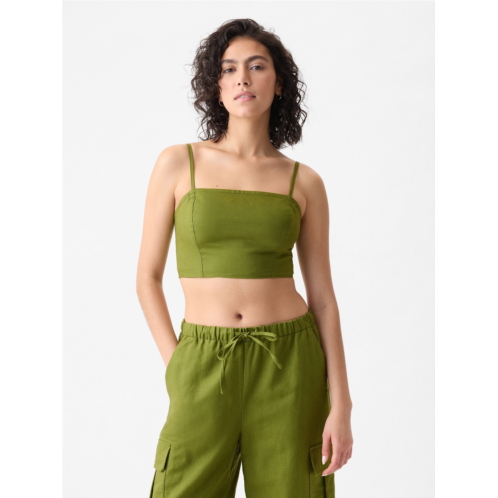 Gap Linen-Cotton Cropped Tube Top