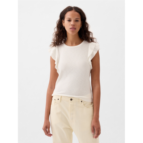 Gap Essential Rib Flutter Sleeve Shirt