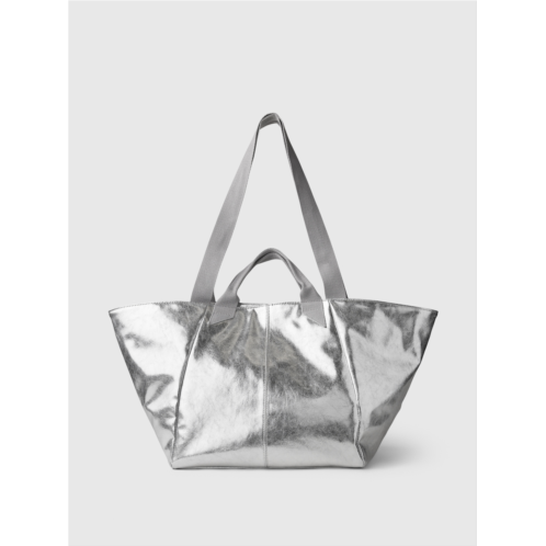 Gap Metallic Vegan Leather Tote Bag