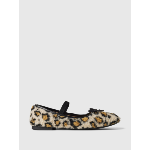 Gap Kids Sherpa Leopard Ballet Flats