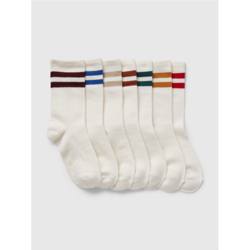 Gap Kids Organic Cotton Varsity Crew Socks (7-Pack)