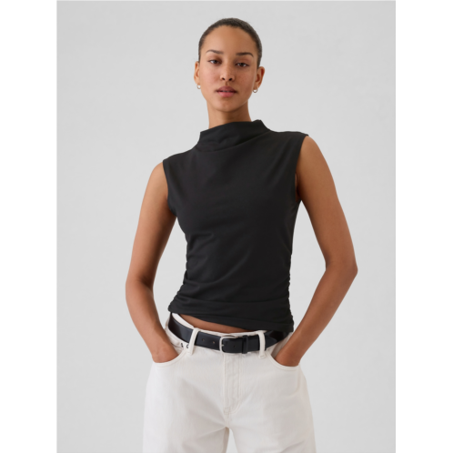 Gap Modern Funnel-Neck Ruched Tank Top