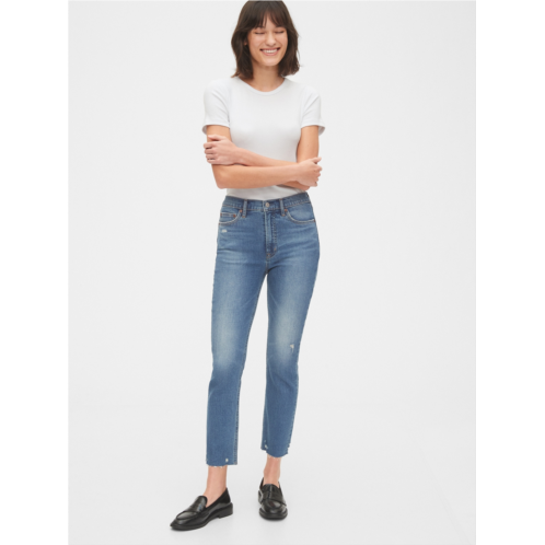 Gap High Rise Distressed Vintage Slim Jeans