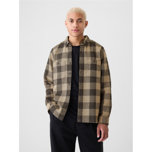 Gap Waffle-Knit Flannel Shirt