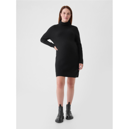 Gap Maternity CashSoft Rib Turtleneck Mini Sweater Dress