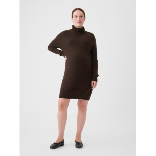 Gap Maternity CashSoft Rib Turtleneck Mini Sweater Dress