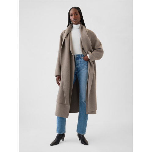 Gap Belted Double-Faced Wool Scarf Coat