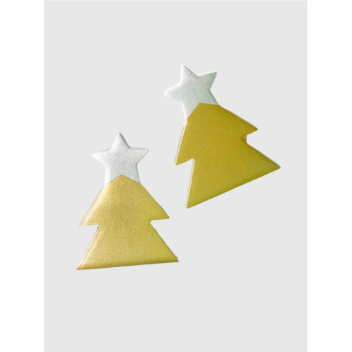 Gap Silver Christmas Tree Horn Earrings