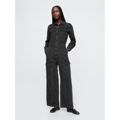 Gap Denim Cargo Jumpsuit