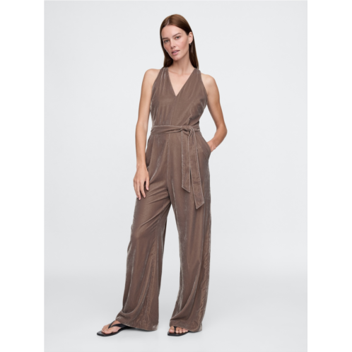 Gap Recycled Velvet V-Neck Jumpsuit