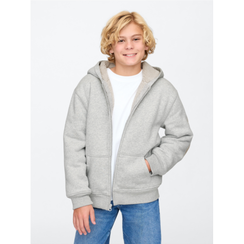 Gap Kids Vintage Soft Sherpa-Lined Zip Hoodie