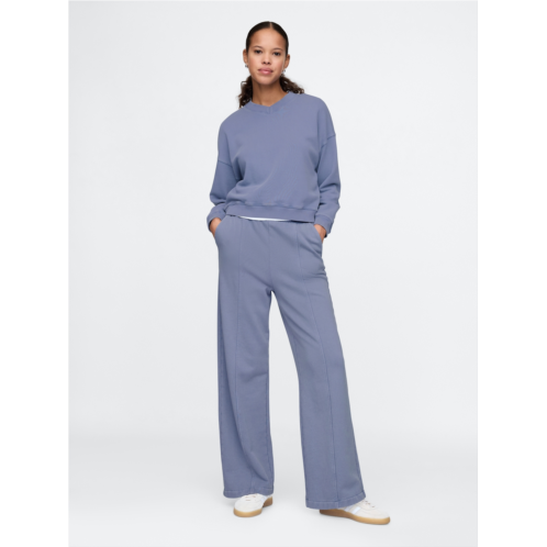 Gap French Terry Seamed Wide-Leg Sweatpants