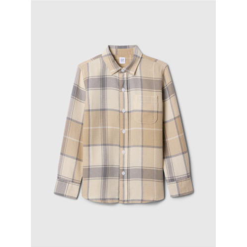 Gap Kids Plaid Waffle-Knit Shirt