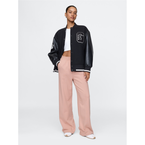 Gap French Terry Seamed Wide-Leg Sweatpants