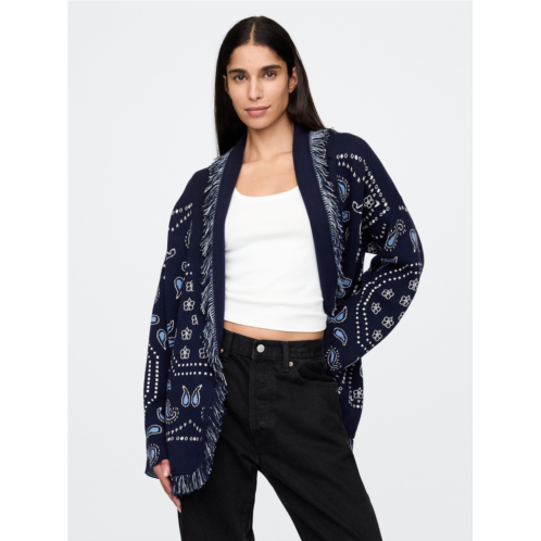 Gap Oversized Fringe Shawl Cardigan