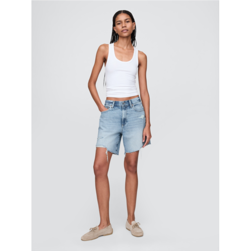 Gap 8 Mid Rise 90s Loose Denim Bermuda Shorts