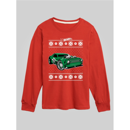 Gap Toddler Hot Wheels Holiday Sweater Pattern Long Sleeve Graphic Tee