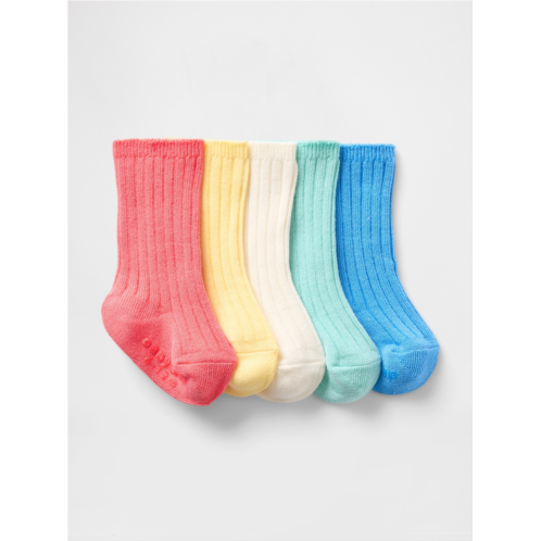 Gap Baby Rainbow Rib Crew Socks (5-Pack)