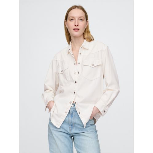 Gap UltraSoft Denim Western Shirt Jacket