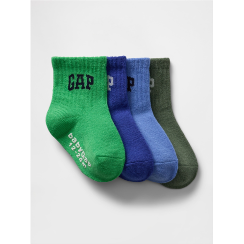 Gap Baby & Toddler Logo Quarter Crew Socks (4-Pack)