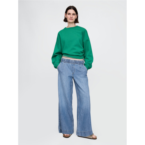 Gap Mid Rise UltraSoft Pleated Easy Baggy Jeans