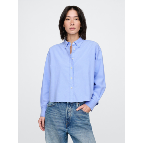 Gap Organic Cotton Oxford Cropped Big Shirt