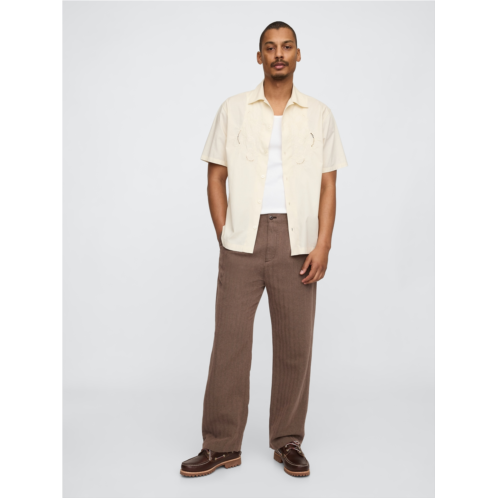 Gap Linen-Cotton 90s Loose Pleated Khakis